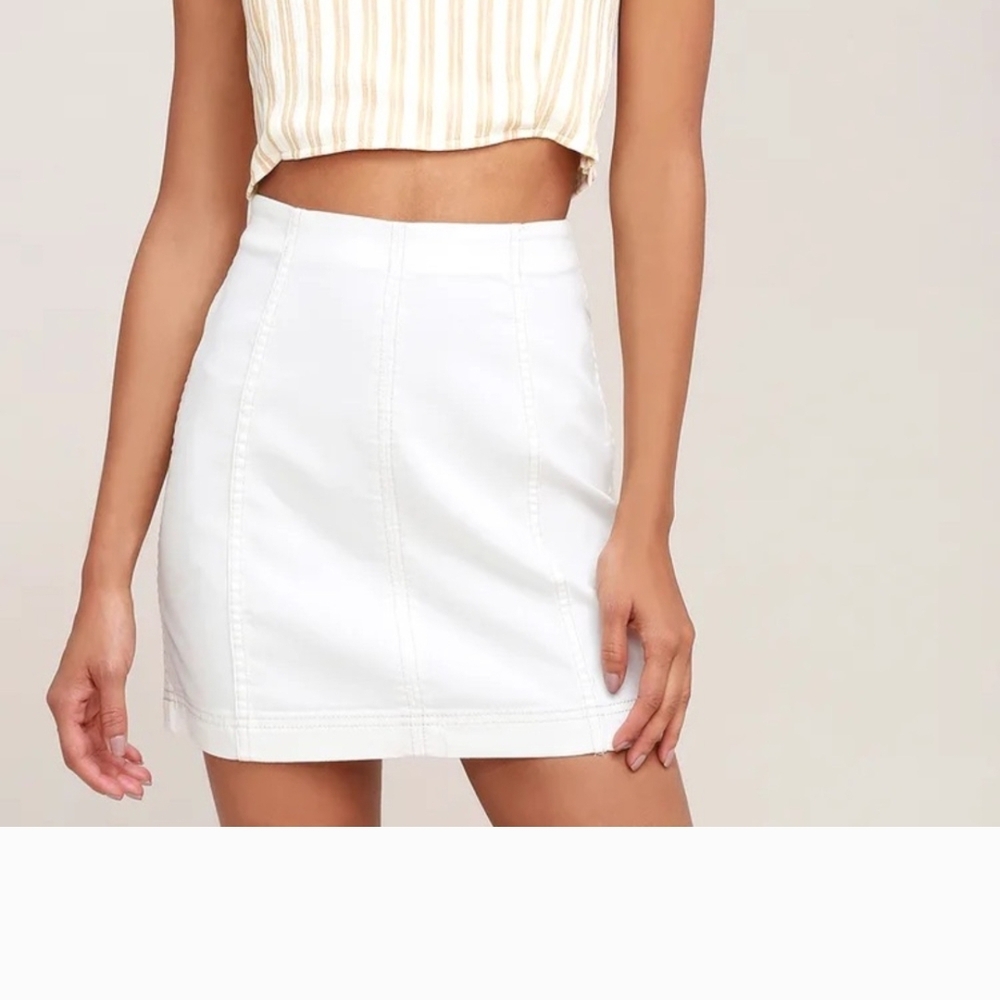 Free People White Pencil Mini Skirt Cocktail